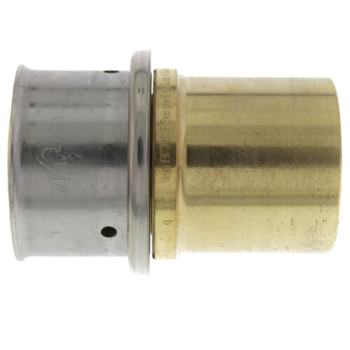 1-1/4" PEX Press x 1-1/4" Copper Fitting Adapter w/ Attached Sleeve (Lead Free Bronze)