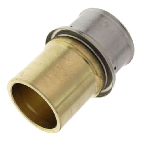 1-1/4" PEX Press x 1-1/4" Copper Fitting Adapter w/ Attached Sleeve (Lead Free Bronze)