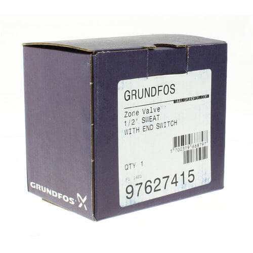 1/2" Sweat UP-ZV 2-Way, Normally Closed Zone Valve with End Switch