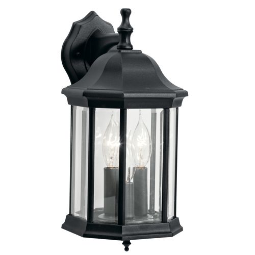 Main product image of Chesapeake 14.75" 3 Light Outdoor Wall Light w/ Clear Beveled Glass (Black)