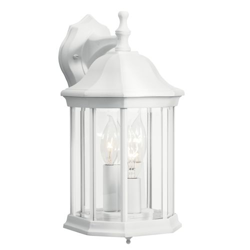 Main product image of Chesapeake 14.75" 3 Light Outdoor Wall Light w/ Clear Beveled Glass (White)