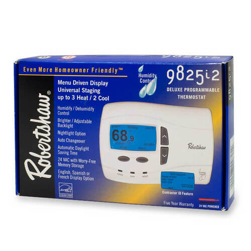 9825I2 Robertshaw 9825I2 Programmable Thermostat (3 Heat 2 Cool)