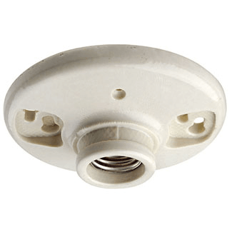 Main product image of Keyless Incandescent Lampholder, Medium Base, 4 Quick Wire Push-In - White (660W)
