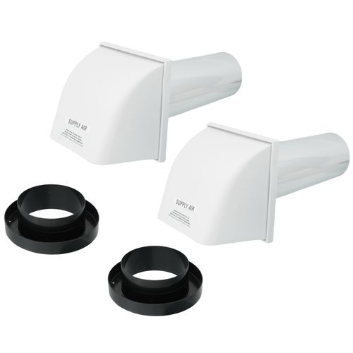5" Weatherhoods w/ Wall Sleeve & Duct Collar (Pack of 2)