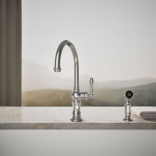 Main product image of Artifacts 1-Handle Swing Spout Kitchen Faucet with Spray (Polished Chrome), K-99262-CP