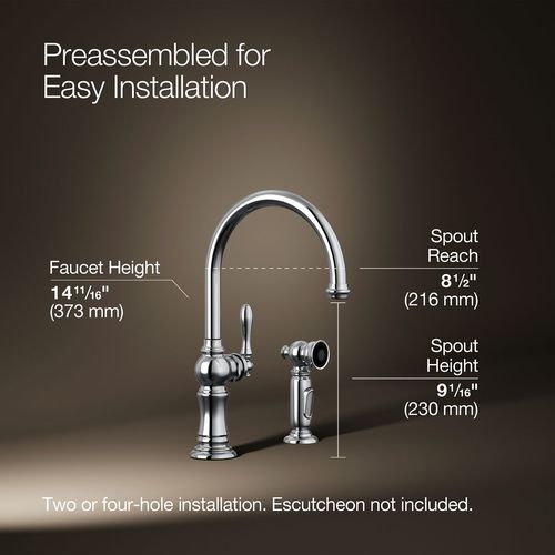 Main product image of Artifacts 1-Handle Swing Spout Kitchen Faucet with Spray (Polished Chrome), K-99262-CP