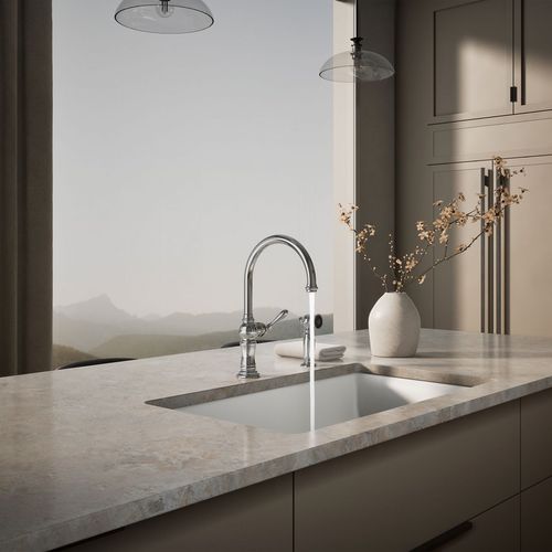 Main product image of Artifacts 1-Handle Swing Spout Kitchen Faucet with Spray (Polished Chrome), K-99262-CP