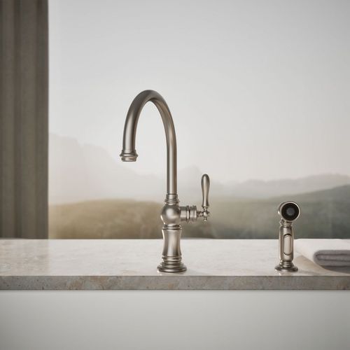 Main product image of Artifacts 1-Handle Swing Spout Kitchen Faucet with Spray (Stainless Steel), K-99262-VS