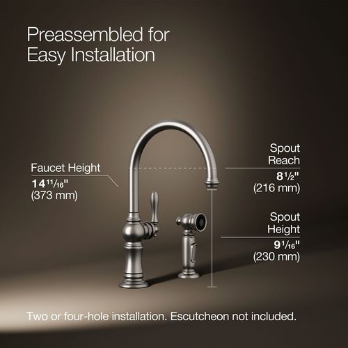 Main product image of Artifacts 1-Handle Swing Spout Kitchen Faucet with Spray (Stainless Steel), K-99262-VS