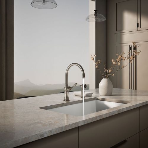 Main product image of Artifacts 1-Handle Swing Spout Kitchen Faucet with Spray (Stainless Steel), K-99262-VS