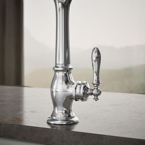 Main product image of Artifacts Victorian 1-Handle Kitchen Faucet with Spray (Polished Chrome), K-99265-CP