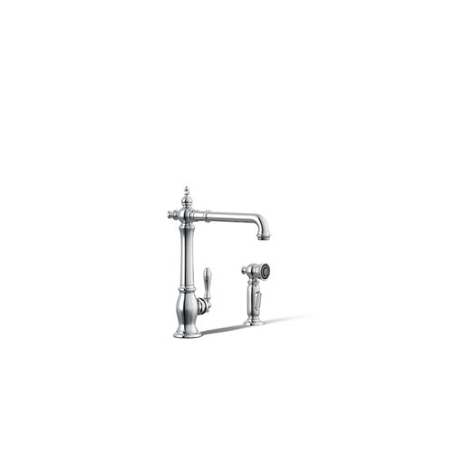 Main product image of Artifacts Victorian 1-Handle Kitchen Faucet with Spray (Polished Chrome), K-99265-CP