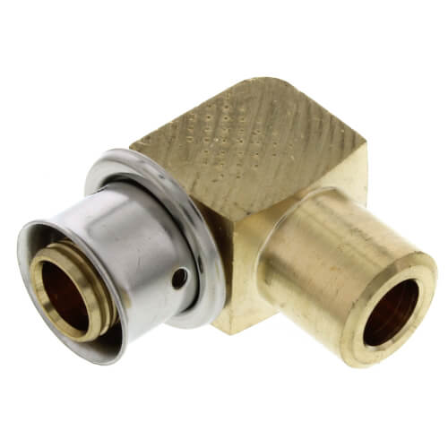 1/2" PEX Press x 1/2" Copper Fitting 90° Elbow w/ Attached Sleeve (Zero Lead Bronze)