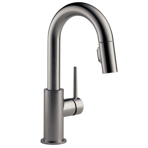 Main product image of Trinsic Single Handle Pull-Down Bar/Prep Faucet, w/ Limited Swivel, 1.8 GPM (Black Stainless), 9959-KSLS-DST