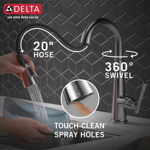Main product image of Emmeline Single Handle Pull Down Bar/Prep Faucet, 1.8 GPM (Lumicoat Arctic Stainless), 9982-AR-PR-DST