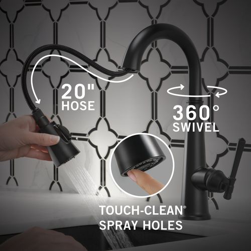 Main product image of Emmeline Single Handle Pull Down Bar/Prep Faucet, 1.8 GPM (Matte Black), 9982-BL-DST