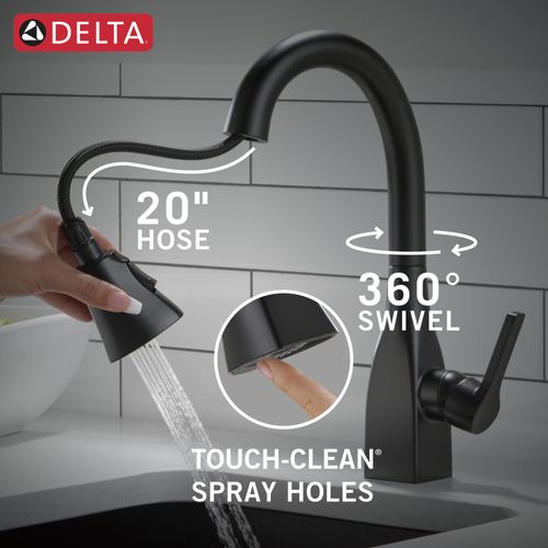 Main product image of Mateo 1 Handle Pull-down Bar/Prep Faucet (Matte Black)