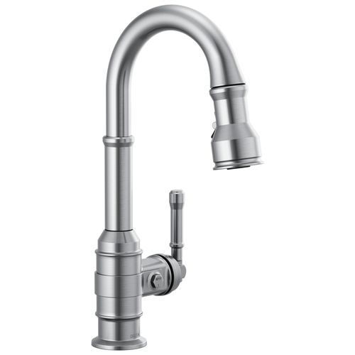 Main product image of Broderick Single Handle Pull-Down Bar/Prep Faucet, 1.8 GPM (Arctic Stainless), 9990-AR-DST