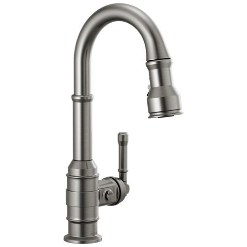 Main product image of Broderick Single Handle Pull-Down Bar/Prep Faucet, 1.8 GPM (Black Stainless), 9990-KS-DST