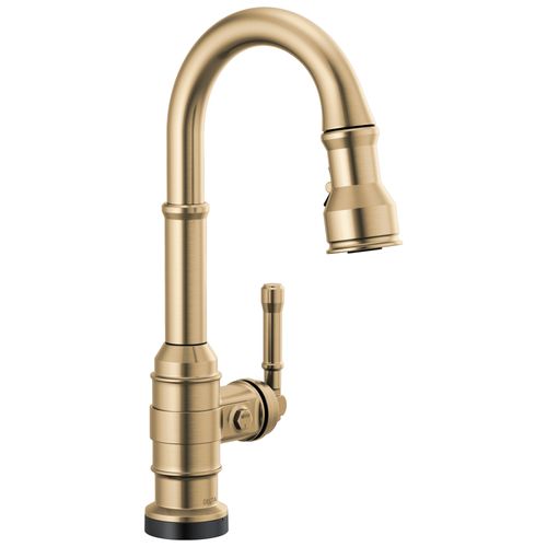 Main product image of Broderick Single Handle Pull-Down Bar/Prep Faucet with Touch2O Technology, 1.8 GPM (Champagne Bronze), 9990T-CZ-DST