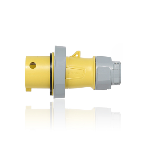 Main product image of 30A, 125V 2P, 3W, LEV Series IEC 60309-1 & 60309-2 Pin & Sleeve Plug, IP66/IP67/IP68/IP69K, Watertight (Yellow)