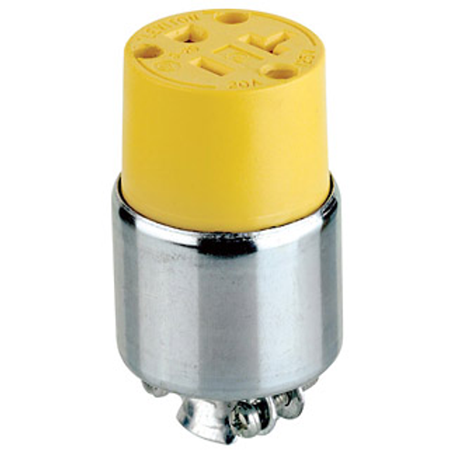 Main product image of 20A, 125V NEMA 5-20r, 2p, 3w, Connector, Straight Blade, Commercial Grade, Armored, Grounding, Steel