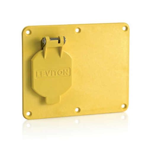 Main product image of 1, 1.56" Dia Single Receptacle w/ Weather-resistant Flip Lid, 1, Blank Coverplate Yellow