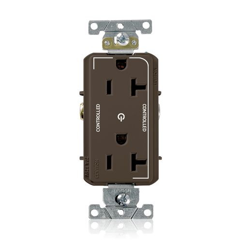 Main product image of Decora Plus Duplex Receptacle, Heavy-Duty Industrial, 20A 125V NEMA 5-20R, 2P 3W (Brown)