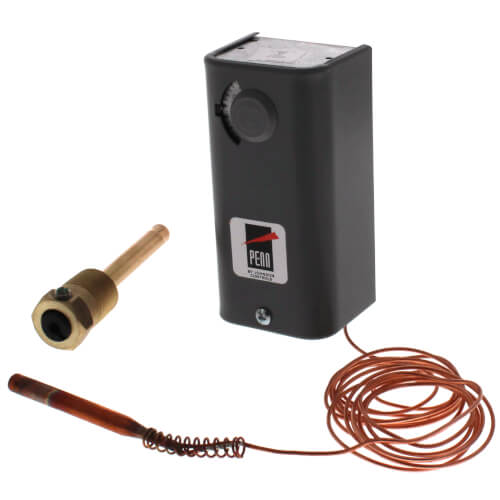 Main product image of SPDT Remote Bulb Temperature Control, 100 - 240F w/ Adj. Differential (8' Cap)