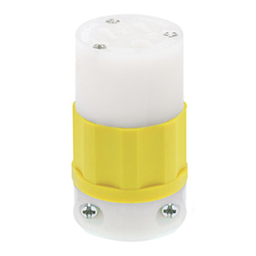 Main product image of 15A, 125V NEMA 5-15R, 2P, 3W, Connector, Straight Blade, Grounding (Yellow)-WHITE