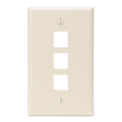 Main product image of Single-Gang Quickport, Wallplate, 3-port (Light Almond)