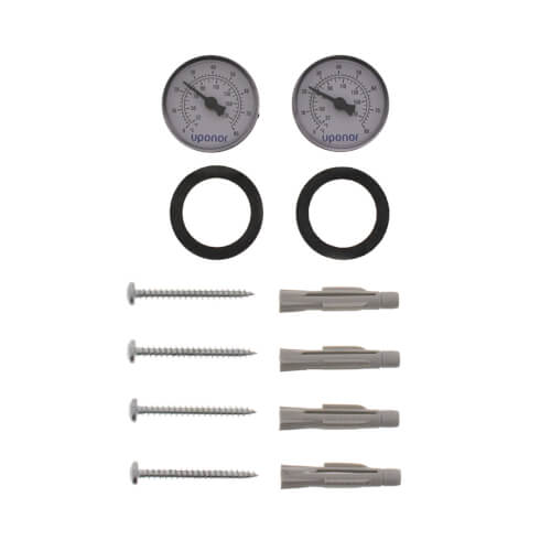 Main product image of 5-Loop 1-1/4" Stainless Steel Radiant Heat Manifold Assembly w/ Flow Meter