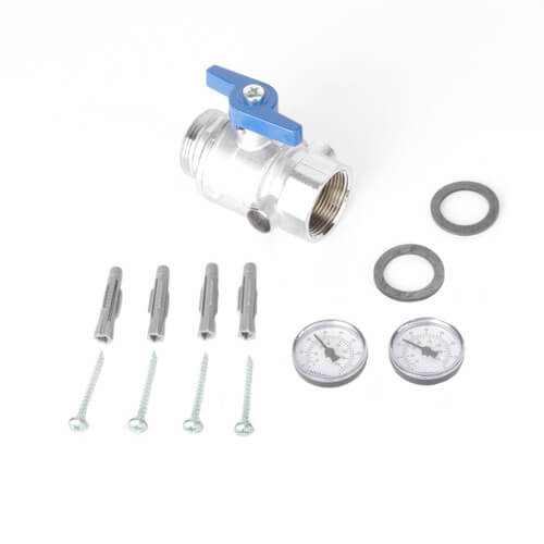 Main product image of 12-Loop 1-1/4" Stainless Steel Radiant Heat Manifold Assembly w/ Flow Meter