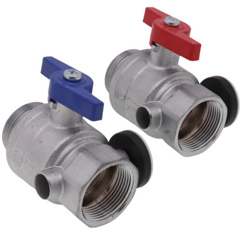 Main product image of Stainless Steel Manifold Supply & Return 1-1/4" NPT Ball Valve w/ Temperature Gauge (Set of 2)