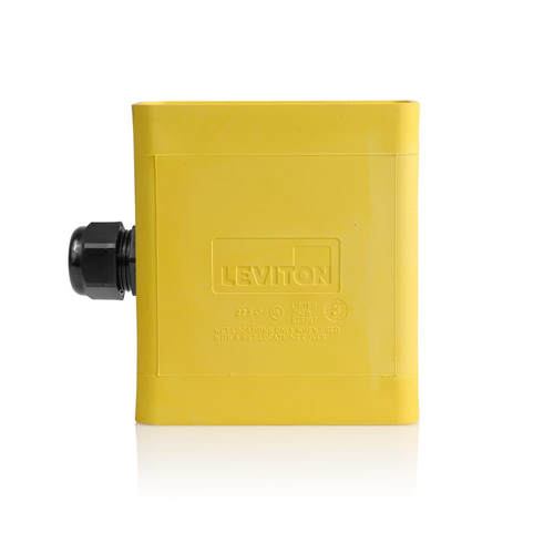 Main product image of Portable Outlet Box, Single-Gang, Extra Deep, Pendant Style, Cable Diameter (0.230", 0.546") (Yellow)