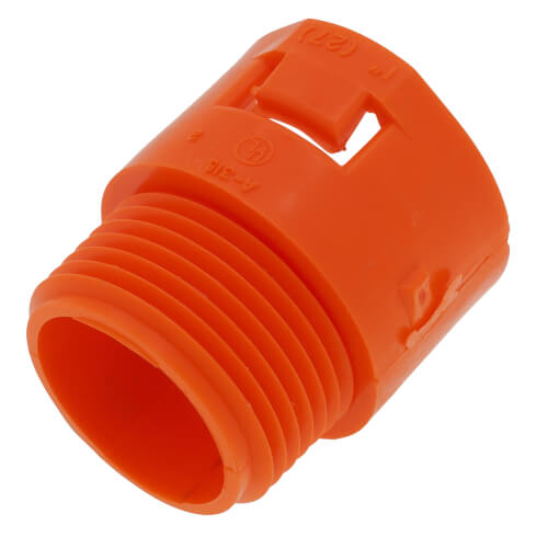 1" PVDF Threaded Adapter for Plenum-Gard (Orange)