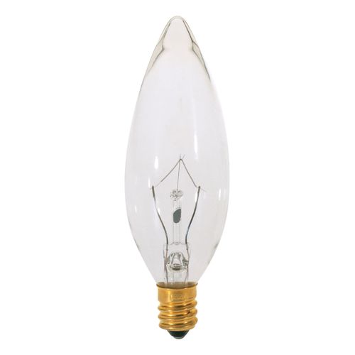 Main product image of 15 Watt BA9 1/2 Incandescent Bulb - Clear - 2500 Average rated hours - 114 Lumens - Candelabra base - 130 Volt (60 Pack)