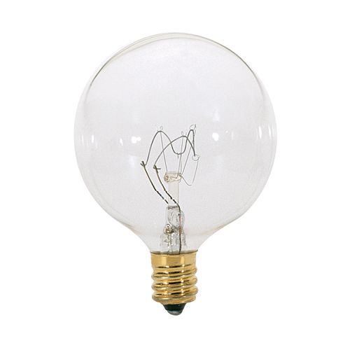 Main product image of 25 Watt G16 1/2 Incandescent Bulb - Clear - 2500 Average rated hours - 186 Lumens - Candelabra base - 130 Volt (50 Pack)