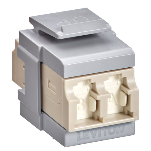 Main product image of Quickport, Duplex Lc Adapter, Shuttered, Mm, Zirconia Ceramic Sleeve, Beige/gray