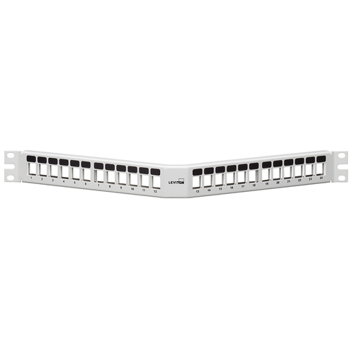 Main product image of Angled Quickport, Patch Panel, 24-port, 1RU (White)