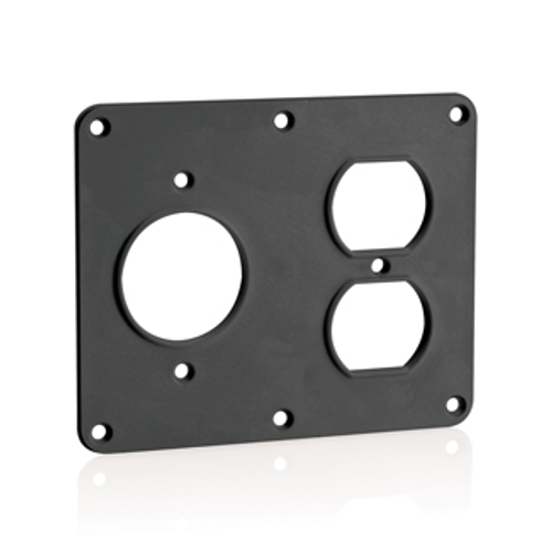 Main product image of 1, 1.56" Dia Single Receptacle, 1, Duplex Receptacle Coverplate (Black)