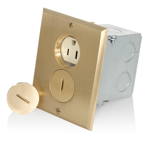 Main product image of 15A 1-Gang Floor Box Assembly, Commercial Grade, Self-grounding