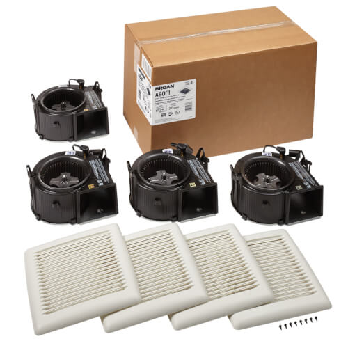 Main product image of Flex Series Fan Finish Pack with White Grille, No Light (80 CFM, 2.0 Sones) (Pack of 4)