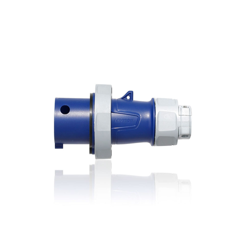 Main product image of 20A, 120/208V 3-Phase, 4P, 5W, LEV Series IEC 60309-1 & 60309-2-Rated Pin & Sleeve Plug, IP66/67/68/IP69K, Watertight (Blue)