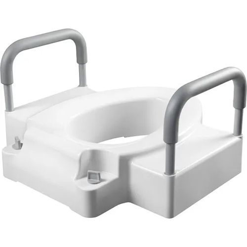 Main product image of Independence Rise Elongated/Round Plastic 4.5" Raised Toilet Seat, Support Arms, Dual Lock (White)