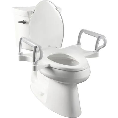 Main product image of Independence Assist Standard Height Premium Elongated/Round Plastic Toilet Seat, Support Arms (White)