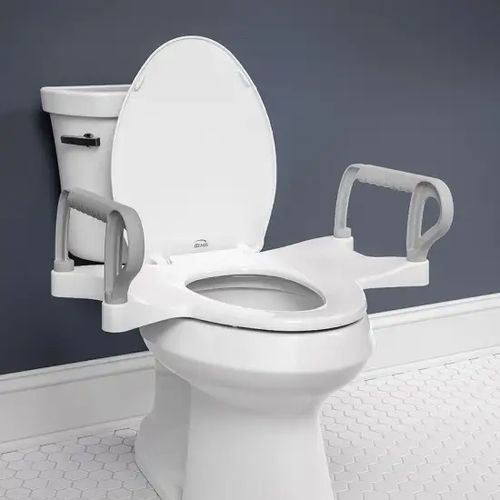 Main product image of Independence Assist Standard Height Premium Elongated/Round Plastic Toilet Seat, Support Arms (White)