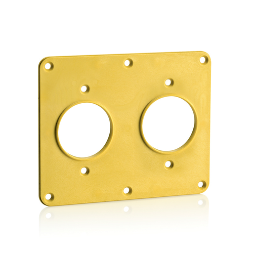 Main product image of 2-Gang Two 1.56" Single Receptacle Coverplate (Yellow)