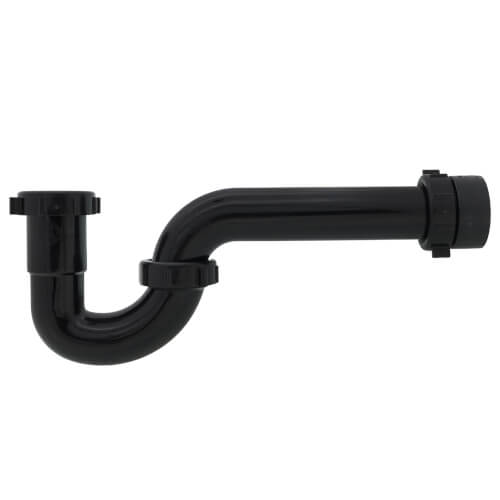 Main product image of 1-1/2" Black P-Trap w/ Threaded ABS Adapter (Bagged)