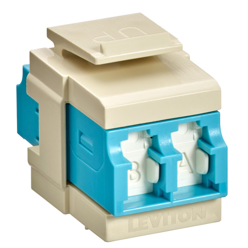 Main product image of Quickport, Duplex Lc Adapter, Shuttered, 10g Lomm, Zirconia Ceramic Sleeve, Aqua/ivory